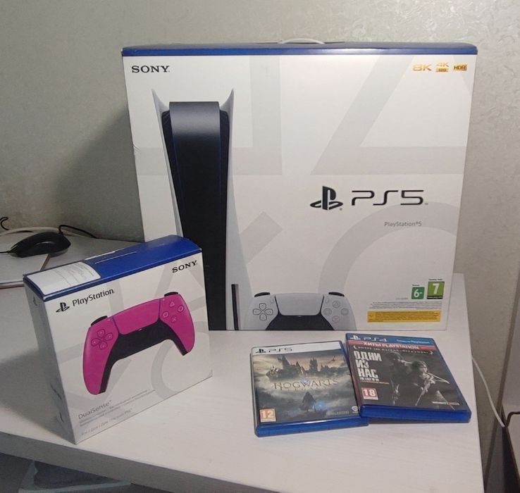Playstation 5 , Игровая консоль SONY PS5 с дисководом, контроллер Dual