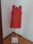 Vestido  vermelho às  bolas pretas.XL