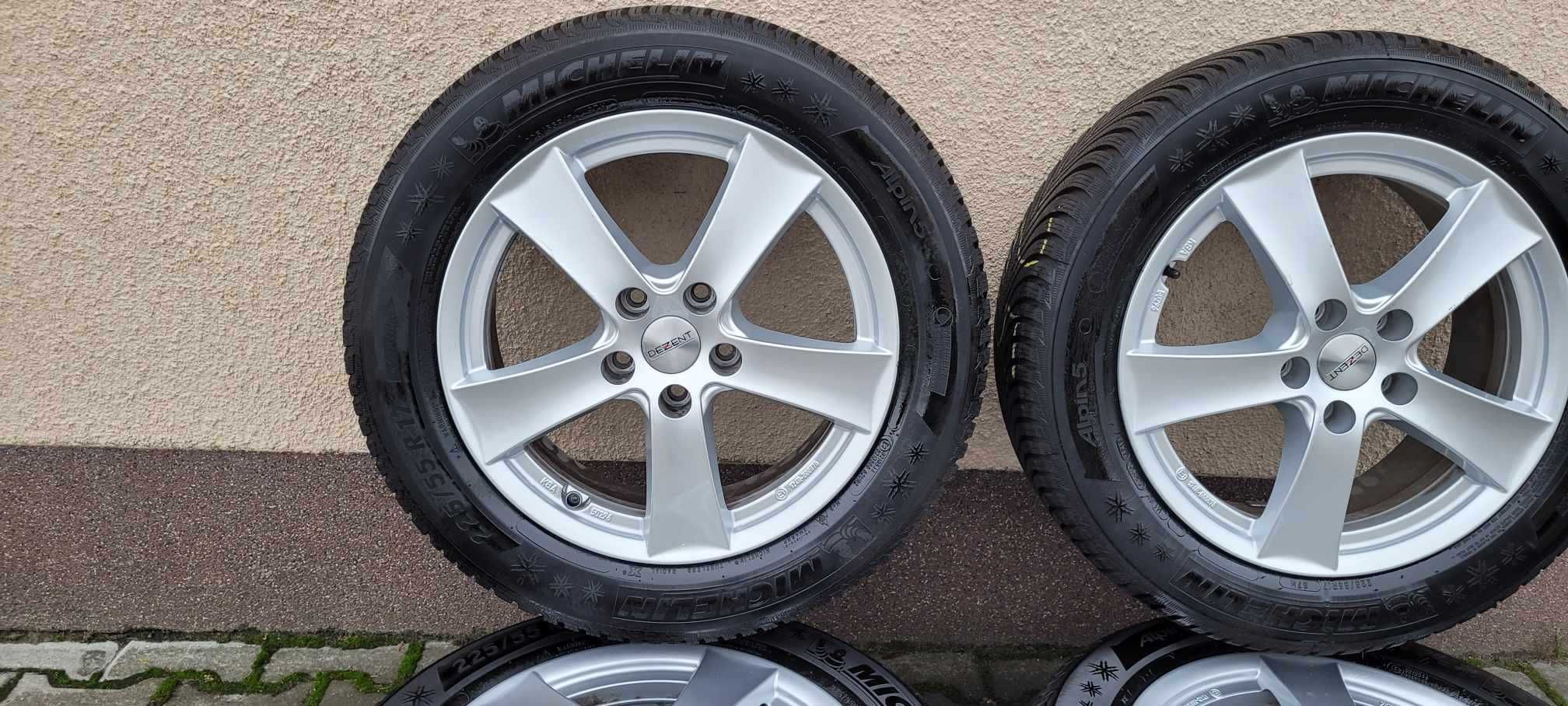 Alufelgi DEZENT 5X114,3 z oponami 225/55 R17 zima