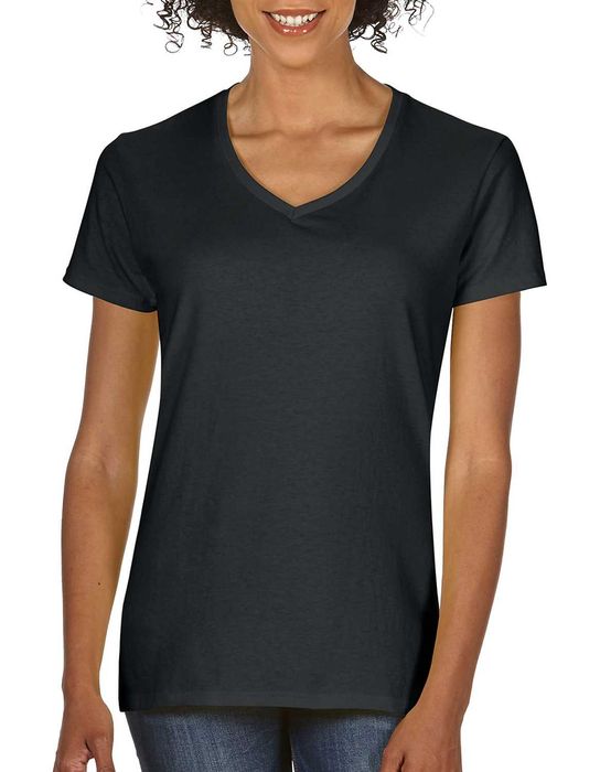 Koszulka damska GILDAN Premium V-neck czarna XXL