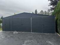 Garaż Blaszany 8x5 Grafit MAT Premium Dwuspadowy Montaż Gratis