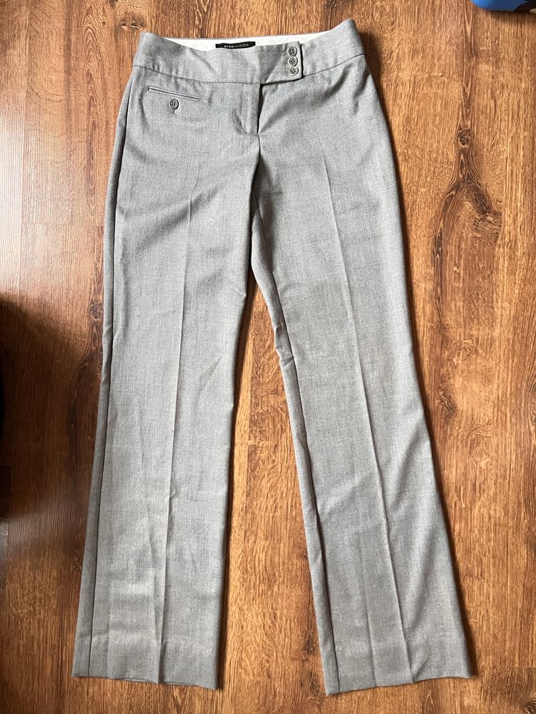 Eleganckie szare spodnie garniturowe XS
