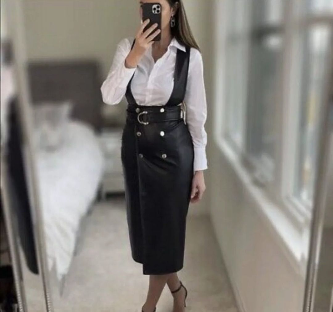 Кожаный сарафан Zara