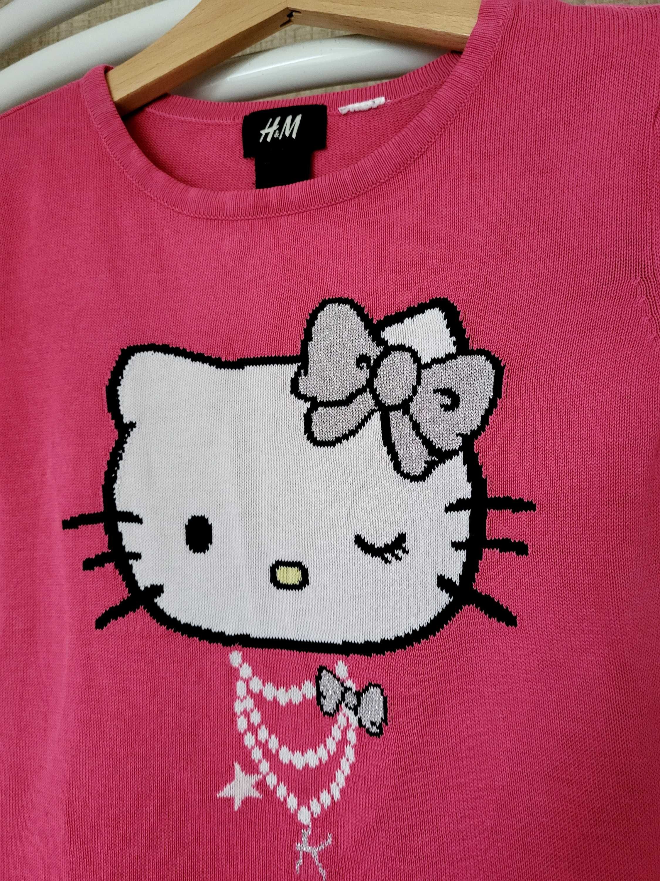 sweterkowa sukienka z krótkim rękawem Hello Kitty H&M 122-128
