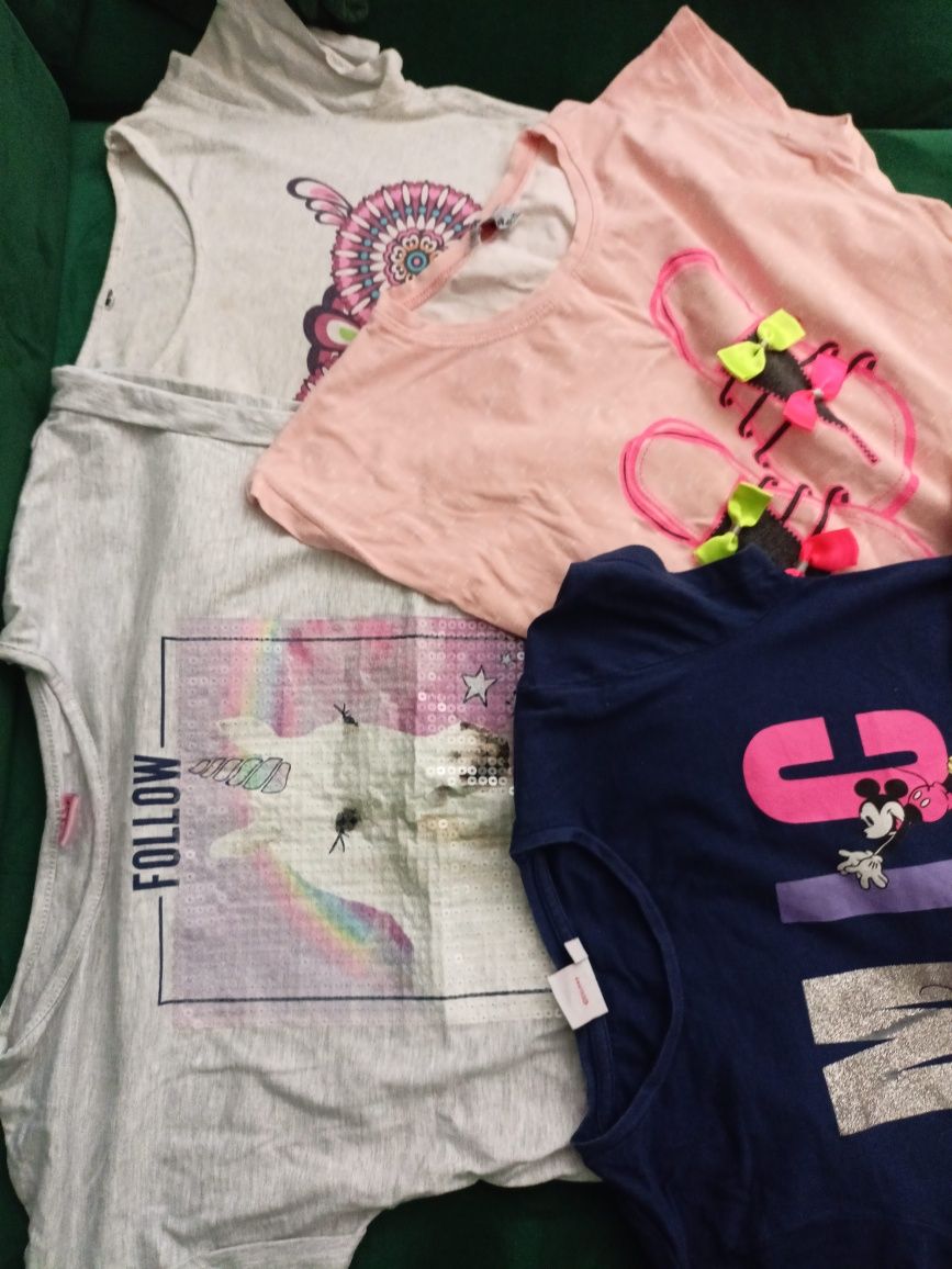paka mix bluzki t-shirty dziewczynka 7 bluzek i sukienka