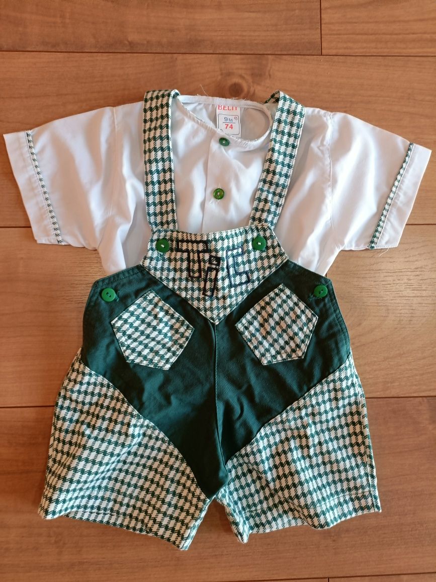 Conjunto fresco Camisa + Jardineiras bebé - 9 meses (74cm)