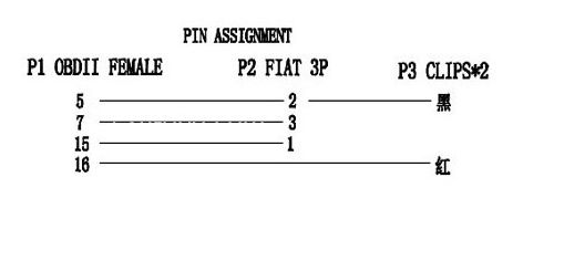 Переходник для сканера 3 Pin -> OBD 2 для chery, fiat, Lancia,Amulet