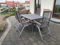 Zestaw ogrodowy LARVIK D150 stół + 6 LARVIK pozycyjne krzesło szary