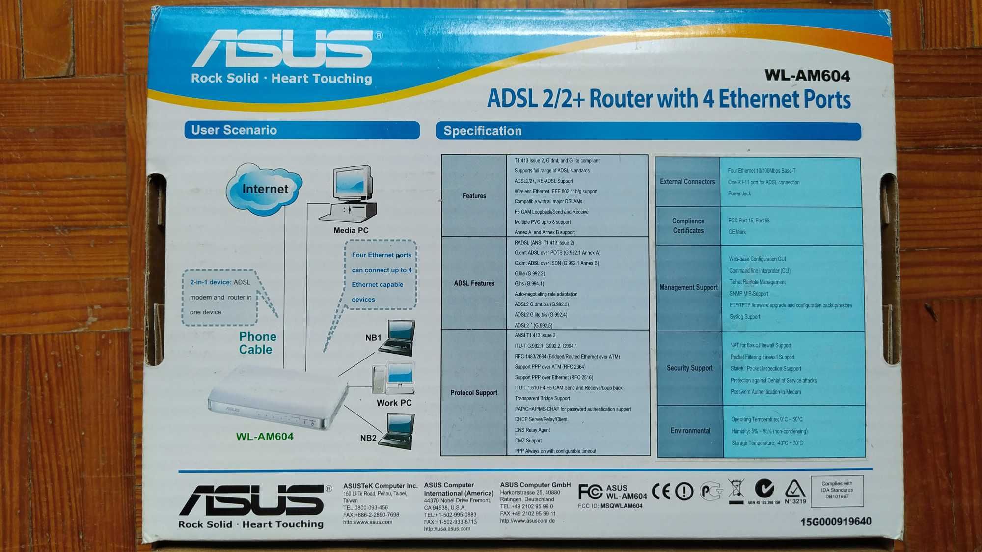 Router ADSL2/2+ Asus WL-AM604