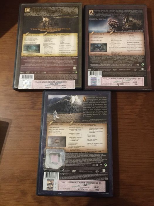 DVD trilogia senhor dos anéis edições de 2 discos