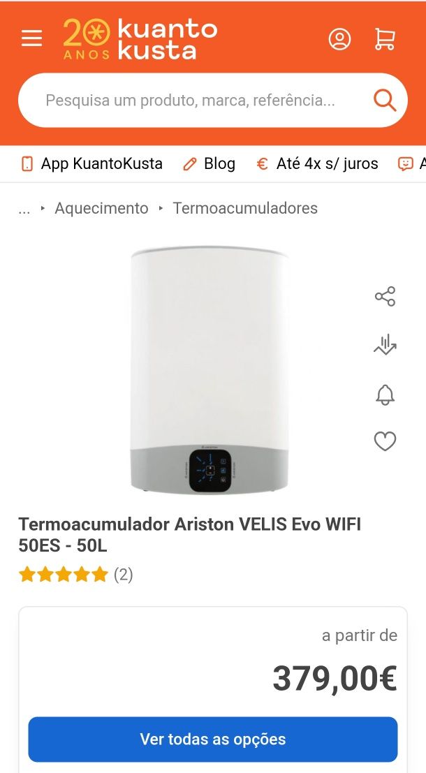 Termo acumulador Ariston 50L Wifi