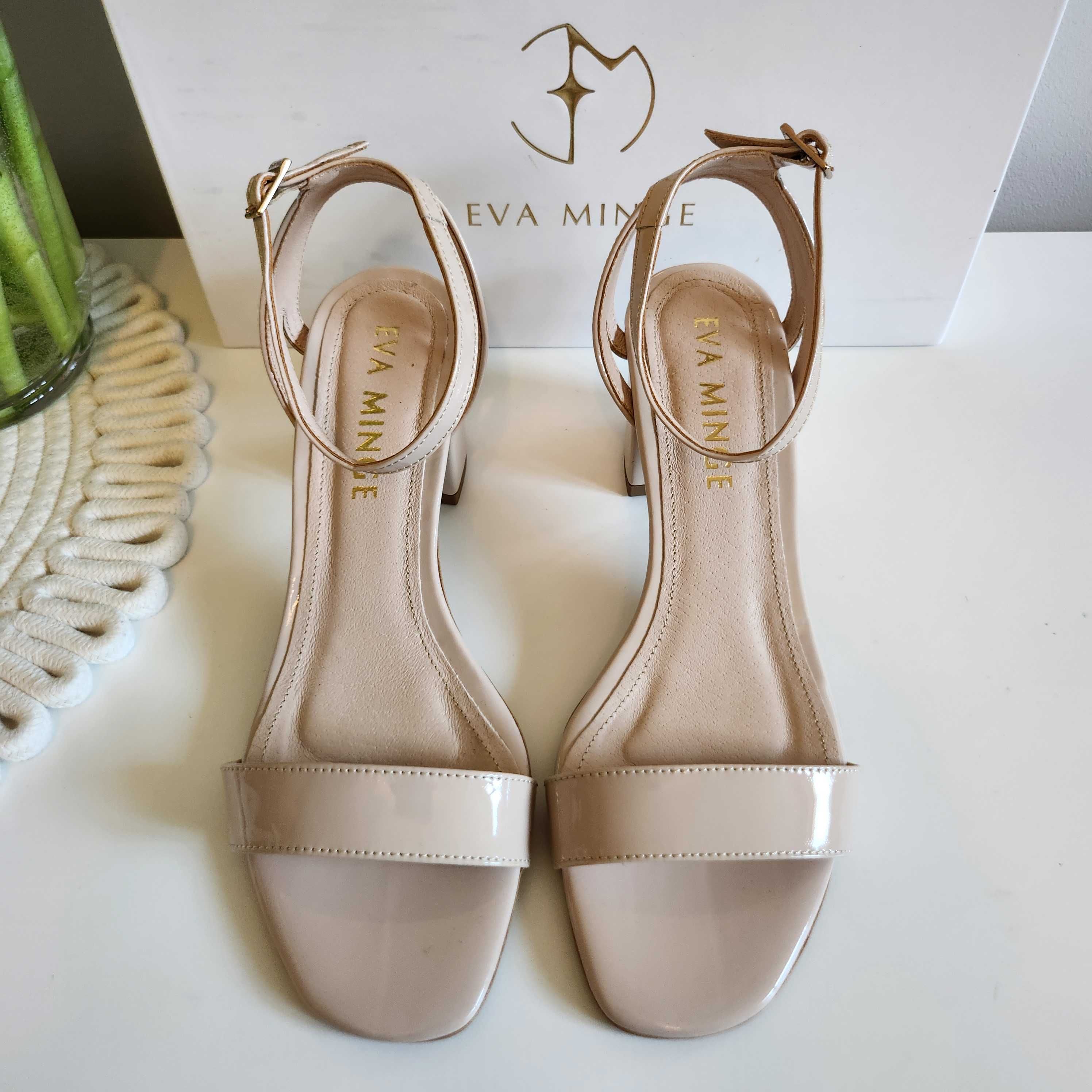 Buty damskie, Sandały Eva Minge, Beige, Beżowe, roz. 39