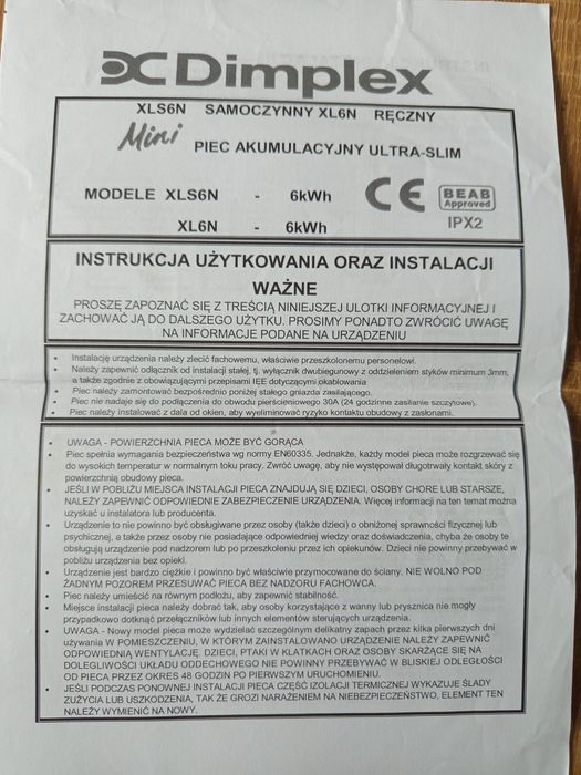 Piec akumulacyjny Dimplex XLS6N samoczynny
