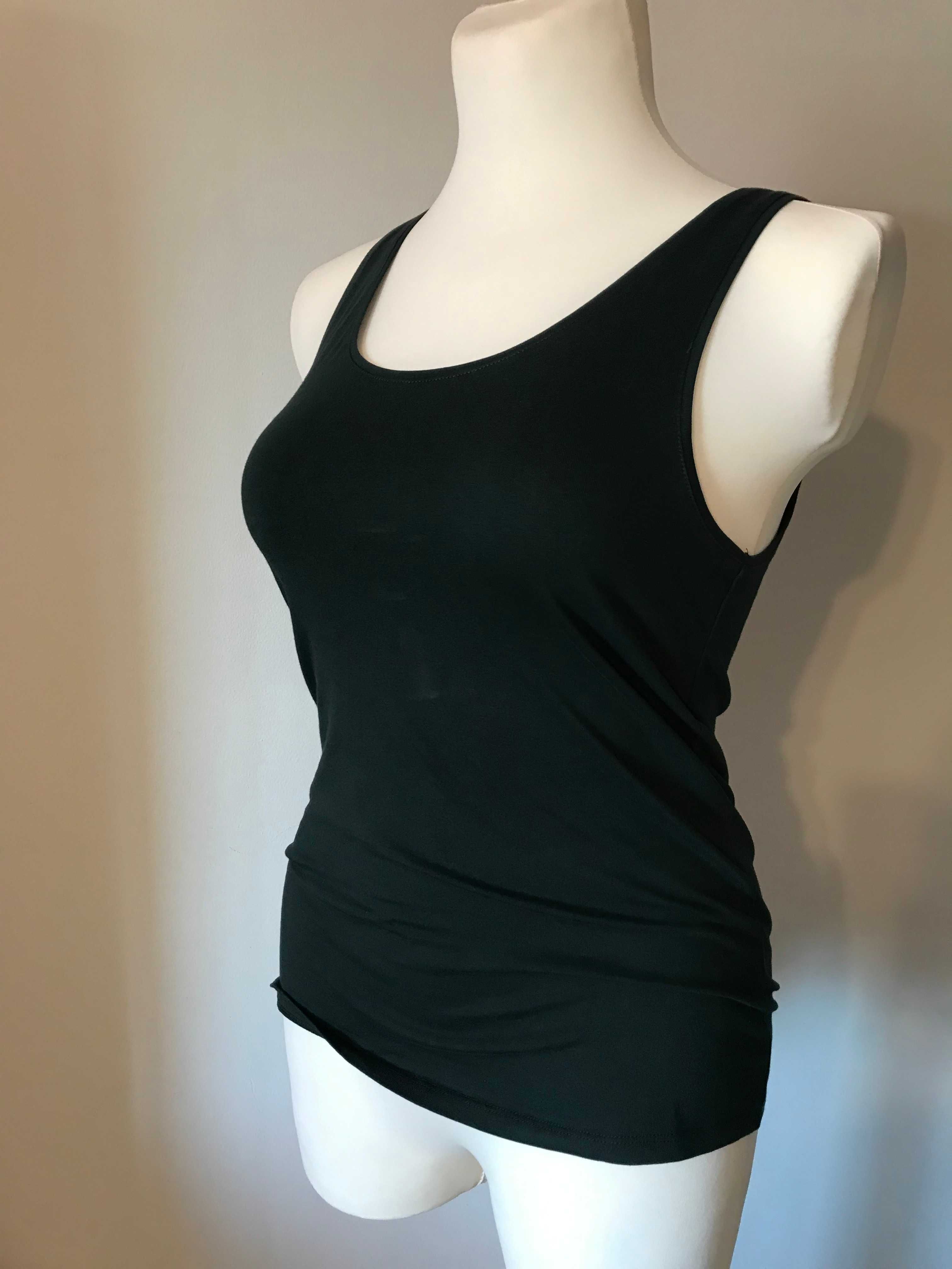Bluzka na ramiączkach butelkowa zieleń H&M r. 40 / tank top bokserka
