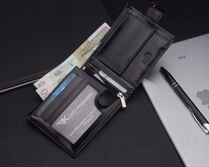 Kochmanski Portfel Męski Skórzany Antykradzieżowy Rfid