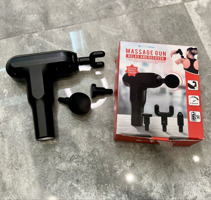 Pistolet do masażu SilverGear 4 końcówki 6 prędkości uszkodzony