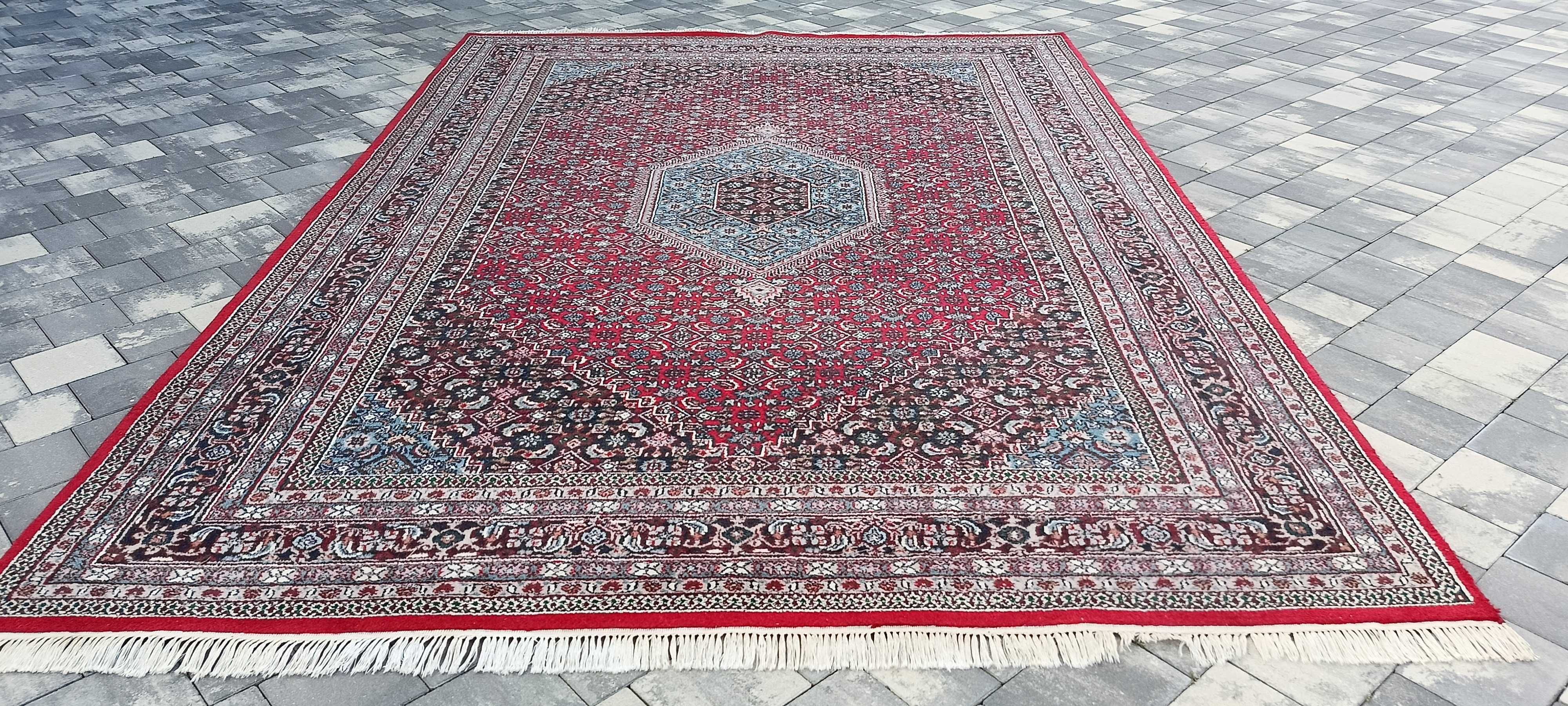 Bidjar ręcznie tkany dywan wełniany duży 369 x 243 cm wełna