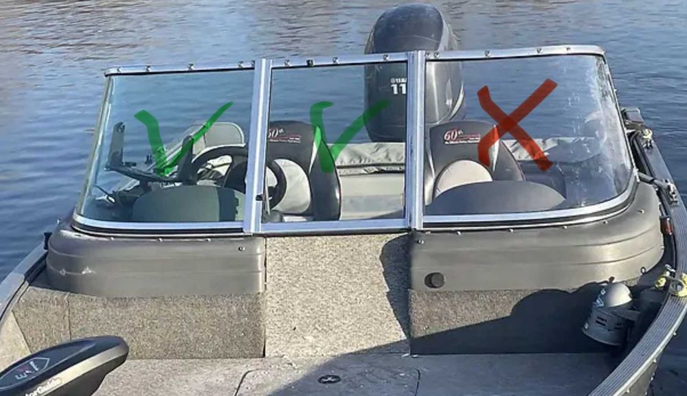 Вітрове скло човна Lund 1660 Classic sport 2008 оригінал