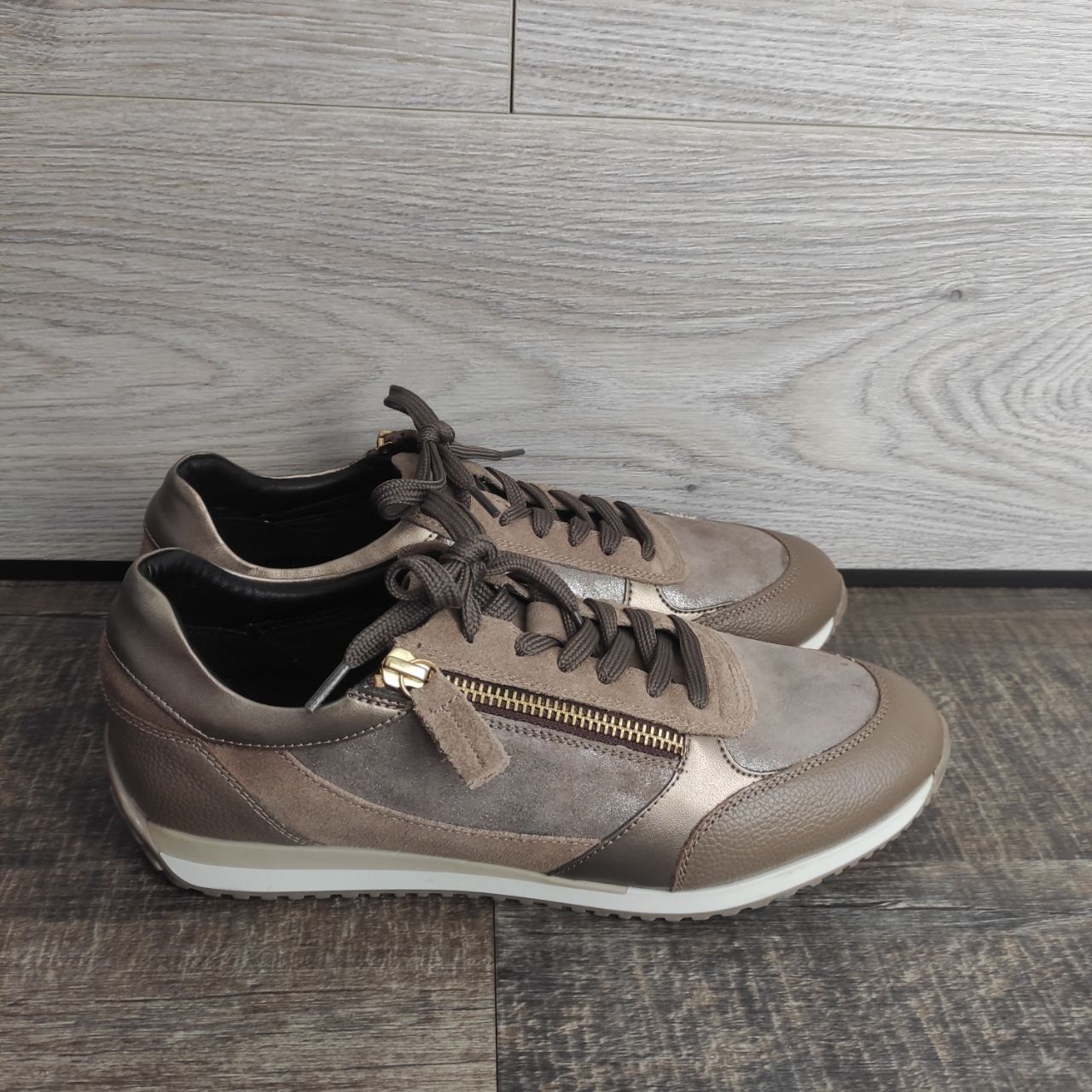Кросівки Geox Calithe Dark Taupe на блискавці