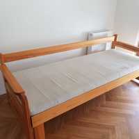 sofa drewniana z funkcją spania + skrzynia