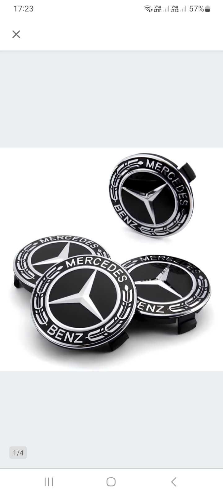 Emblemat, dekielek, zaślepka, do felgi mercedes 75mm - 1 szt