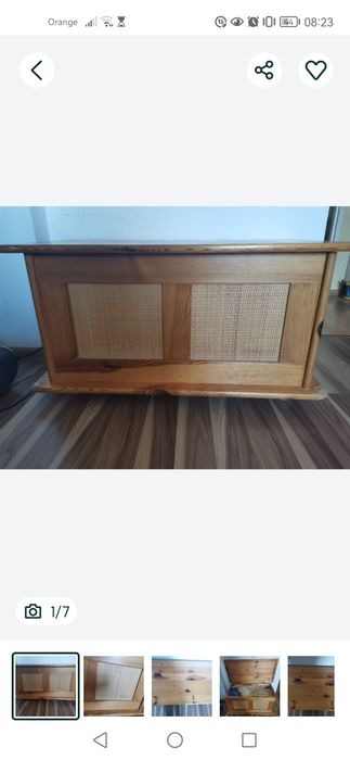 Skrzynia komoda sosnowa z rattanem, takze do pokoju dziecinnego