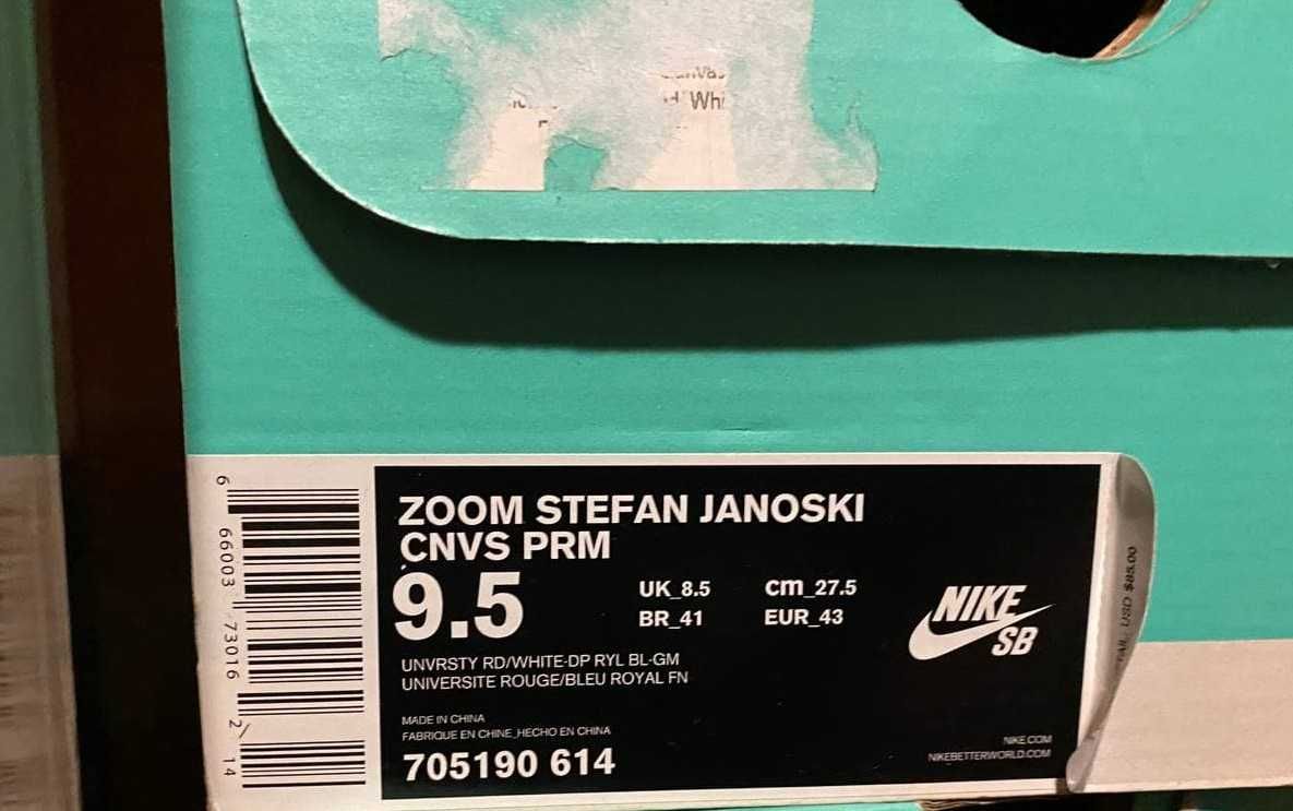 Мужские ОРИГИНАЛ Nike SB Stefan Janoski Canvas PRM “USA” новые 9.5 US