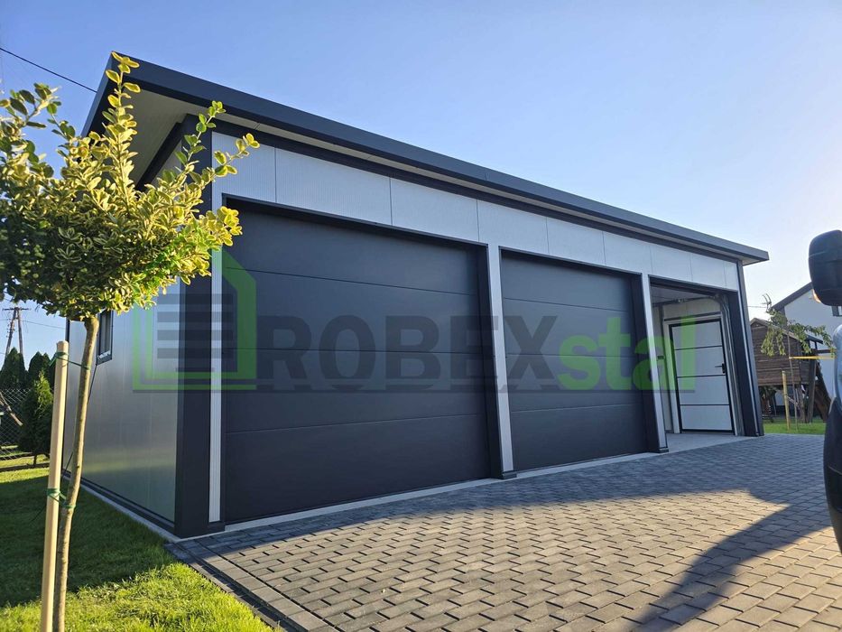 Garaż ocieplany NA ZGŁOSZENIE 35m2 z płyty warstwowej MONTAŻ CAŁY KRAJ