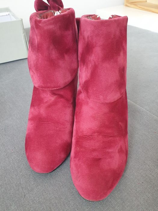 Damskie botki wiosenne, rozmiar 40, bordowe