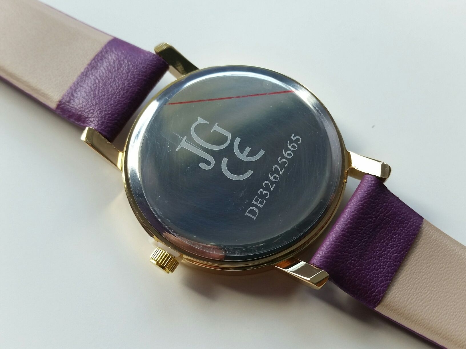 zegarek #NOWY# damski kwarcowy na rękę/ JG/ róże/ fioletowy/ wskazówki