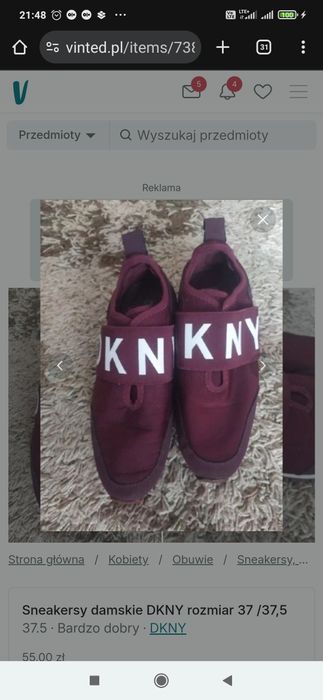Buty damskie DKNY rozmiar 37/37,5