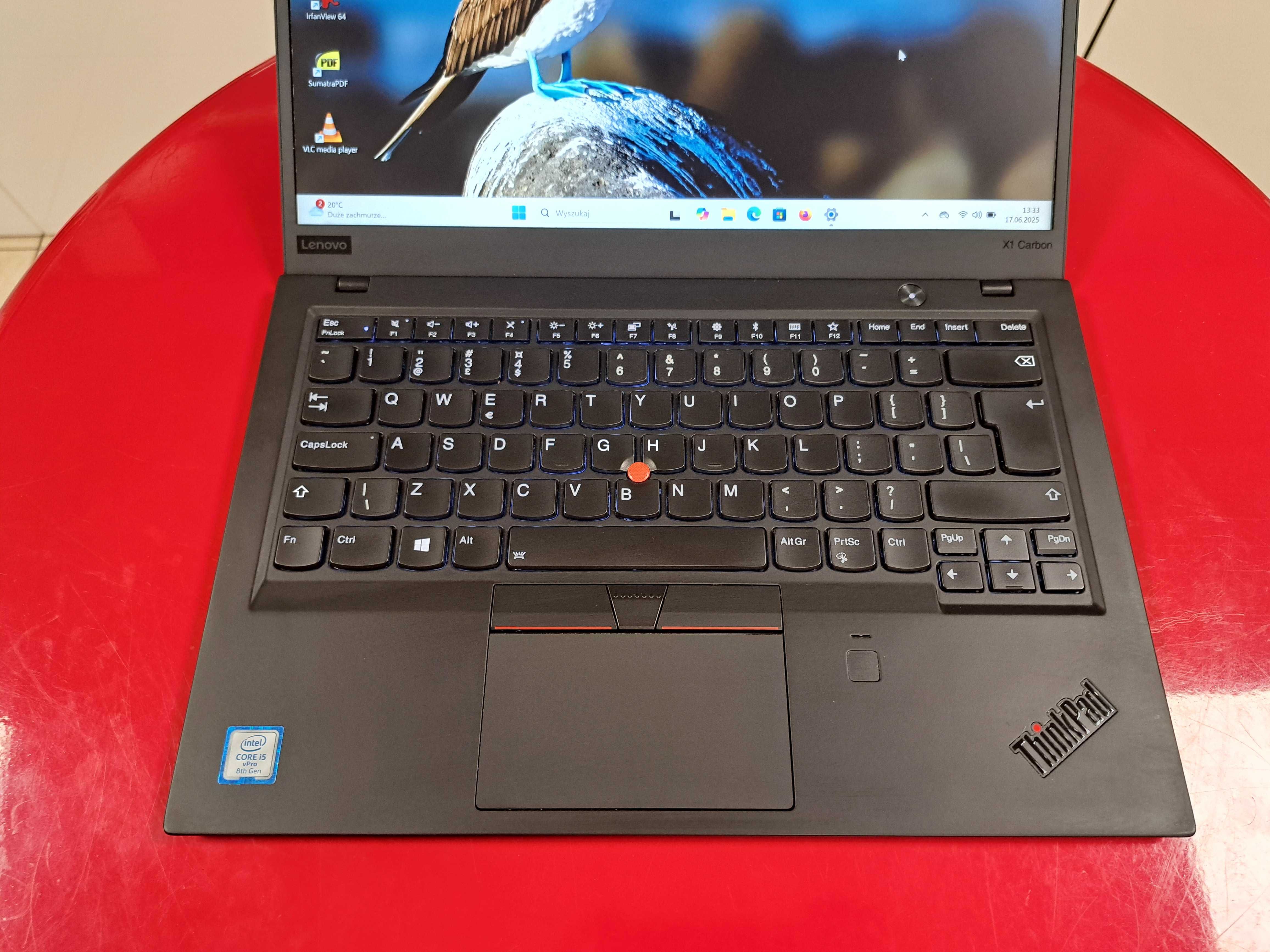 Lekki Laptop 14" Lenovo X1 Carbon G6 i5-8gen 16gb 512ssd Dotyk Win11