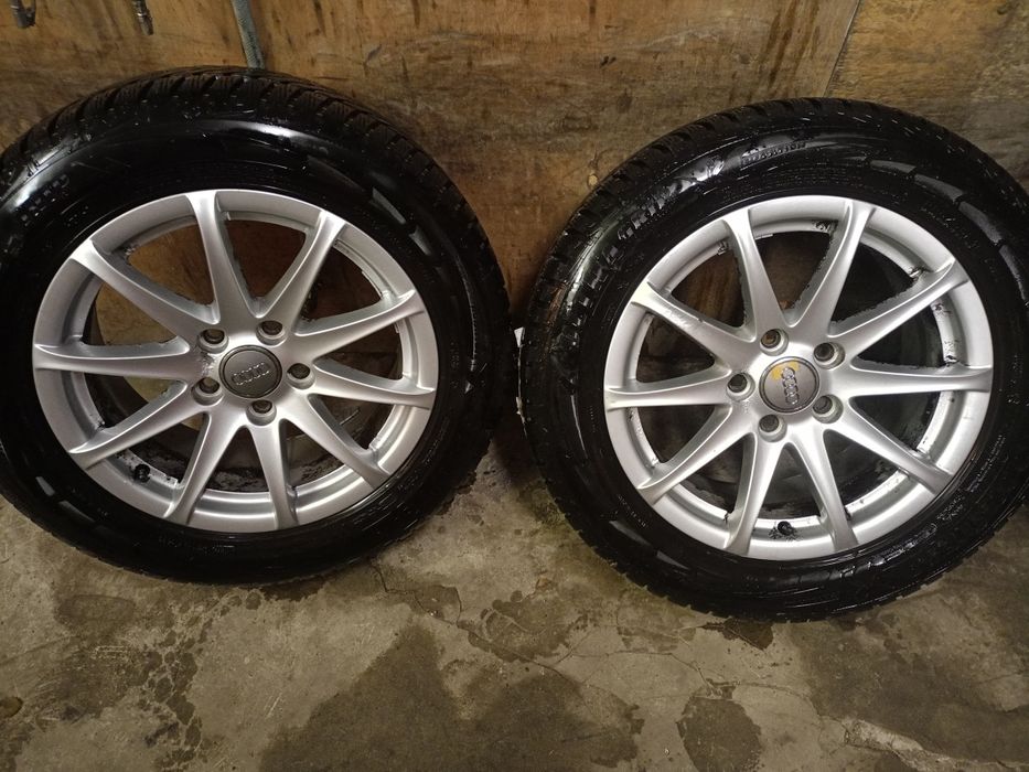 Koła oryginał Audi pasuje VW Skoda 5x112 7Jx16H2 opony zima stan bdb