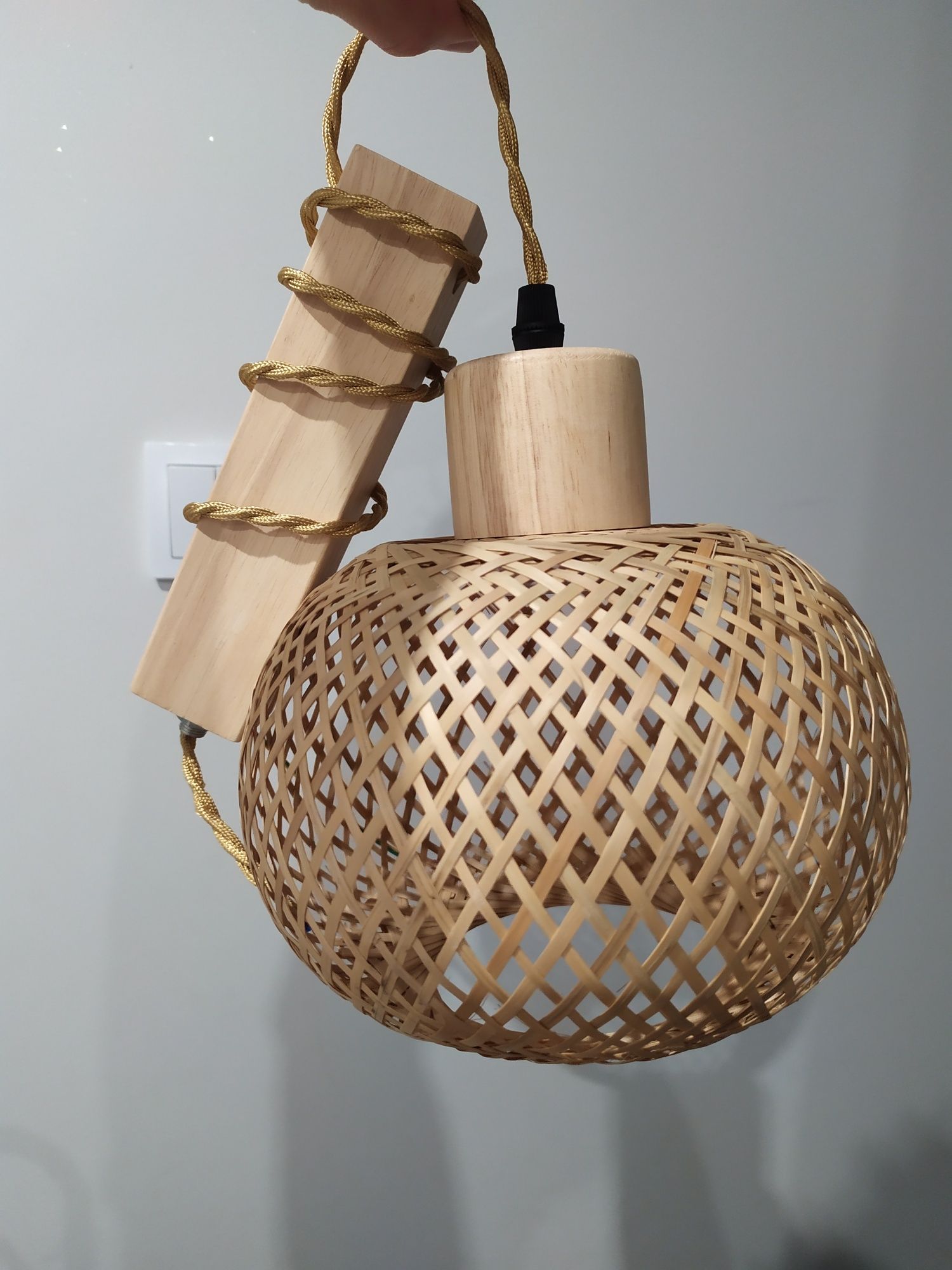 Lampa żyrandol Boho bambus