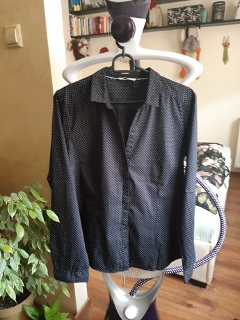 Granatowa koszula w kropeczki H&M XL