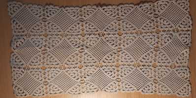 Pano de tabuleiro rectangular em crochet  - antiguidade