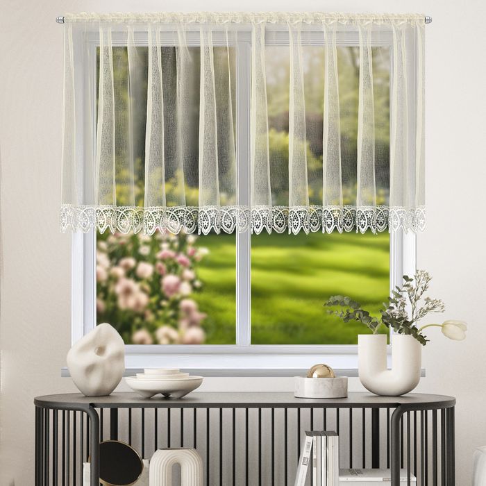 ‼️SUPER CENA ‼️Gotowa firana ze śmietankowego batystu