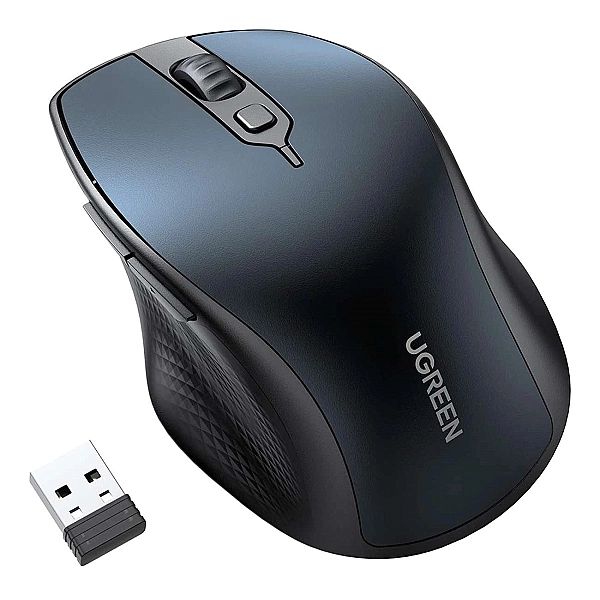 Bezprzewodowa mysz Ugreen MU101 ergonomiczna Bluetooth 2.4 GHz - niebi