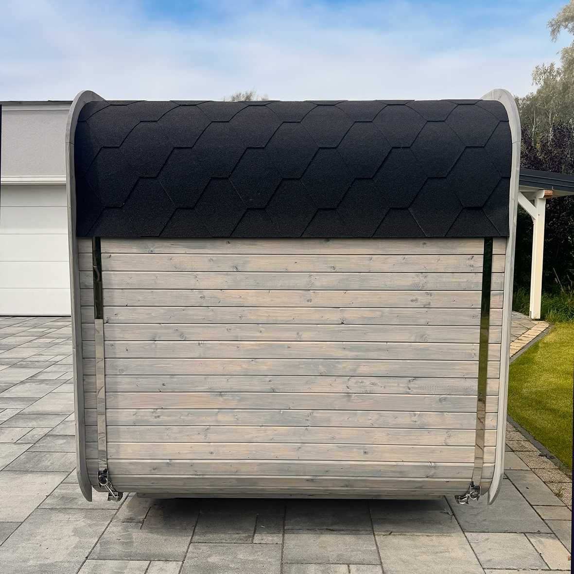 Kwadratowa sauna ogrodowa, 200cm Quadro | Dobierz piec i dodatki