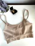 Beżowy krótki  Crop top NA - KD r. XS