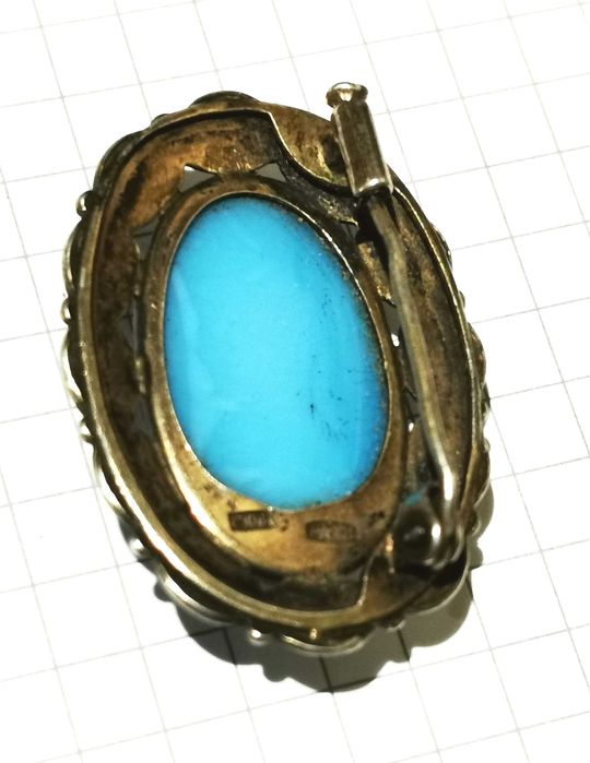 Серьги с Бирюзой 916 проба серебро