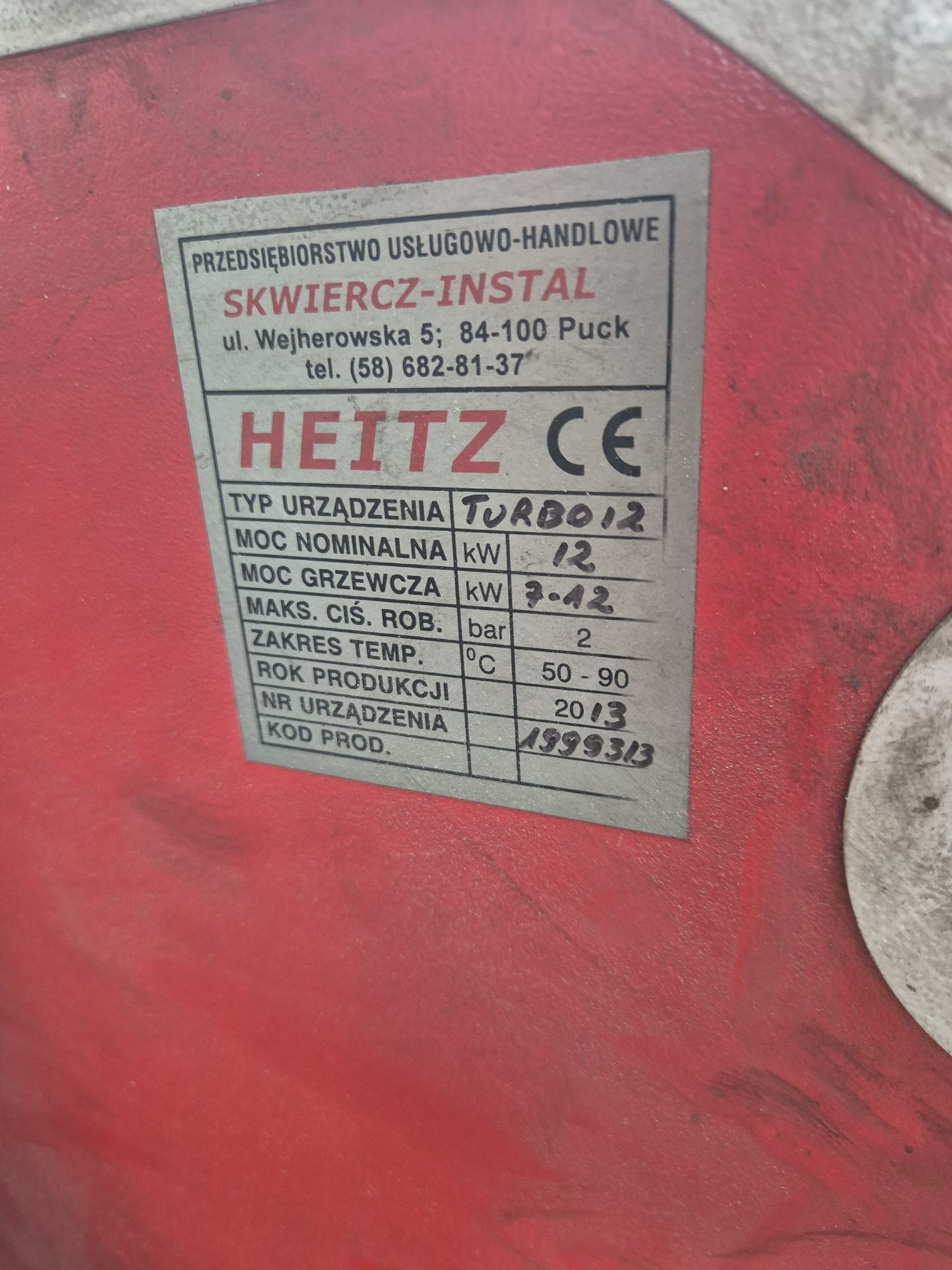 Piec węglowy c.o z komputerem Heitz 12 kw 2013 r sprawny z bojlerem