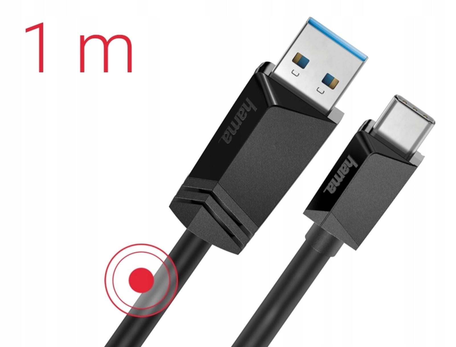 Hama KABEL USB 3.2 GEN2 USB-C na USB-A 10 Gbit/s 1m ładowanie i transf