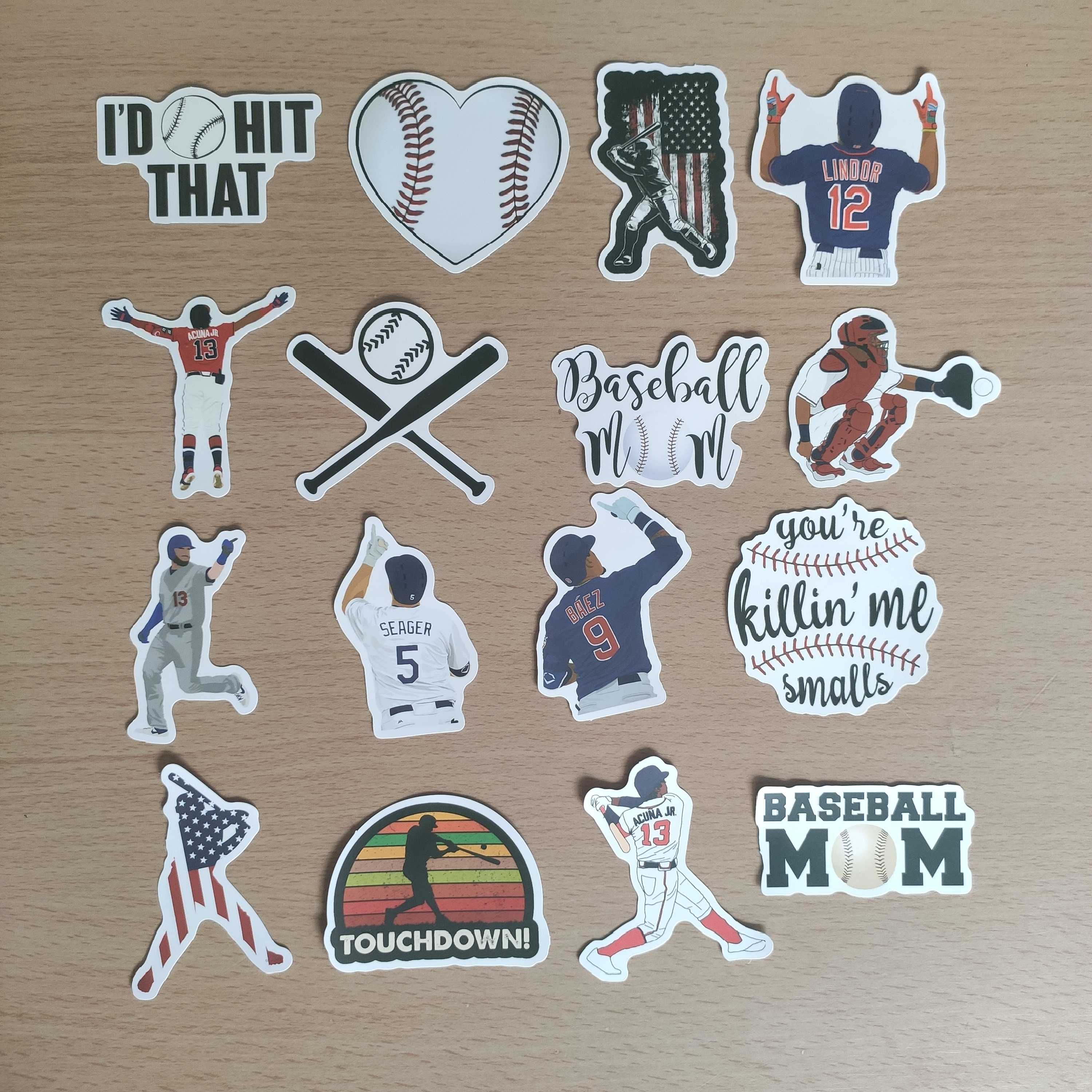 50 Stickers Autocolantes Baseball