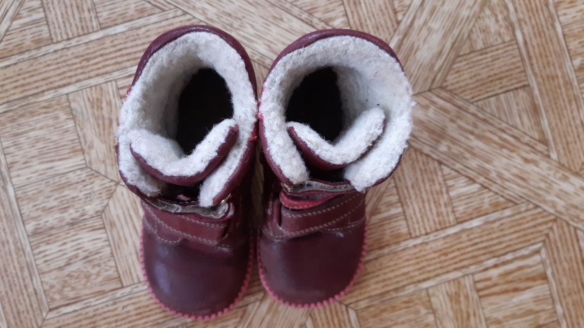 Сапожки / ботинки кожаные зимние на девочку