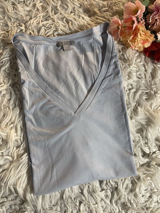 Mięciutki, błękitny, oversizowy tshirt COS, rozmiar M, 100% bawełna