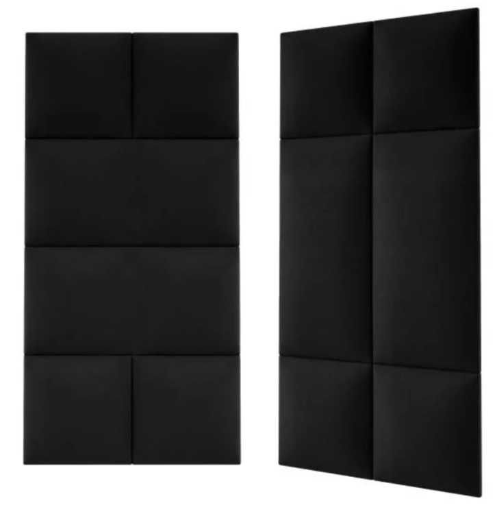 Panel ścienny tapicerowany kwadrat 30 x 30 cm czarny