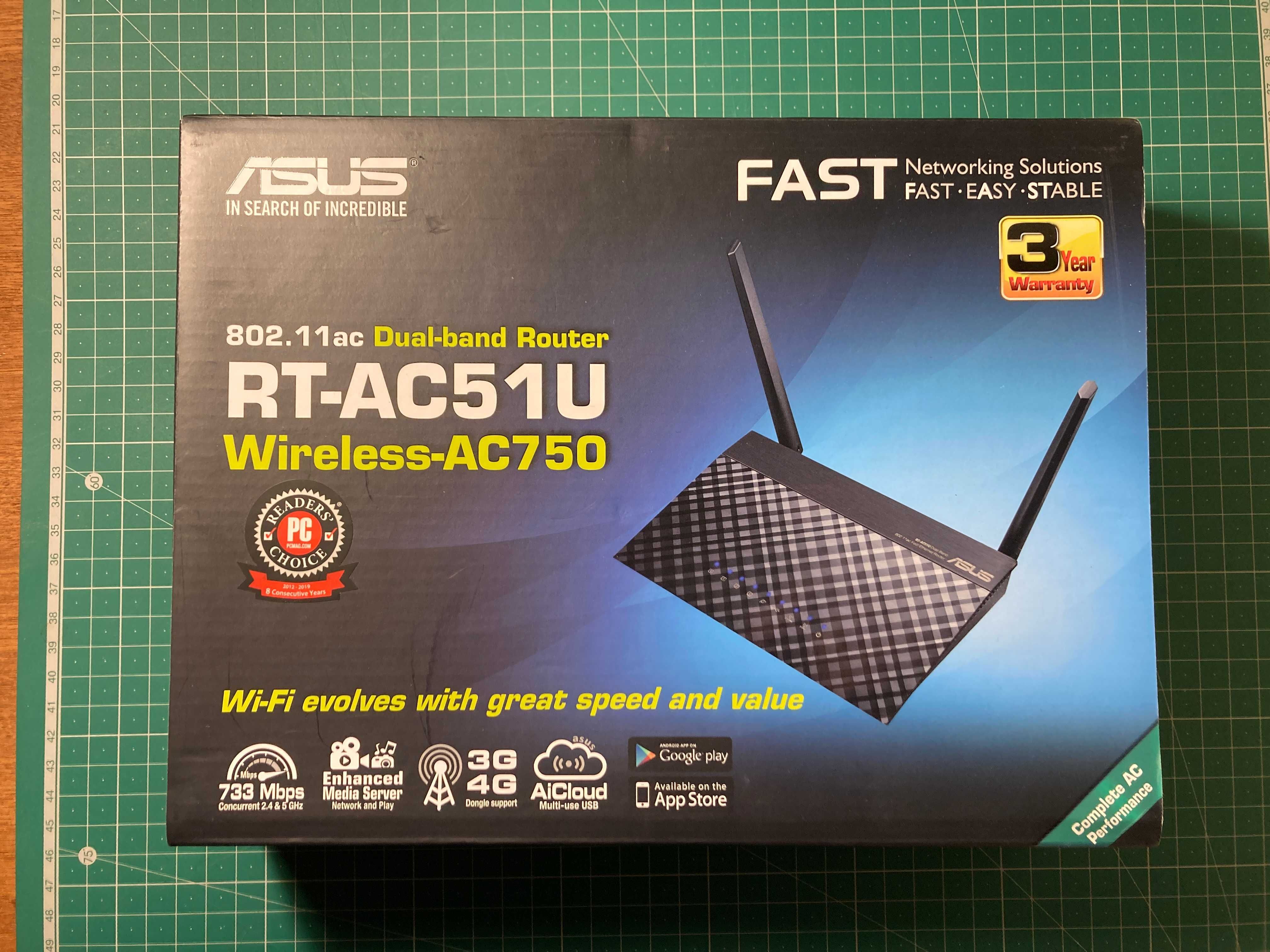 2x Asus Router, Access Point, Range Extender — RT-N12 e RT-AC51U