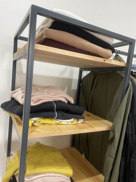 Charriot 200x180 estrutura madeira maciça e ferro lacado a preto