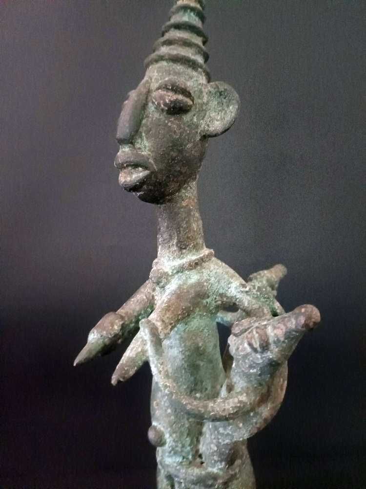 Figurka Macierzyństwo - Brąz Afrykański - Sao - Chad - Afryka
